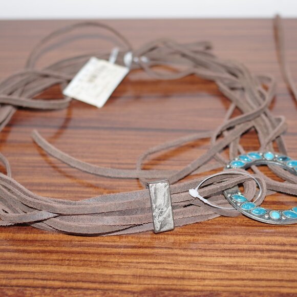 Philosophy di Alberta Ferretti Brown  Wrap Turquoise Accents belt size M